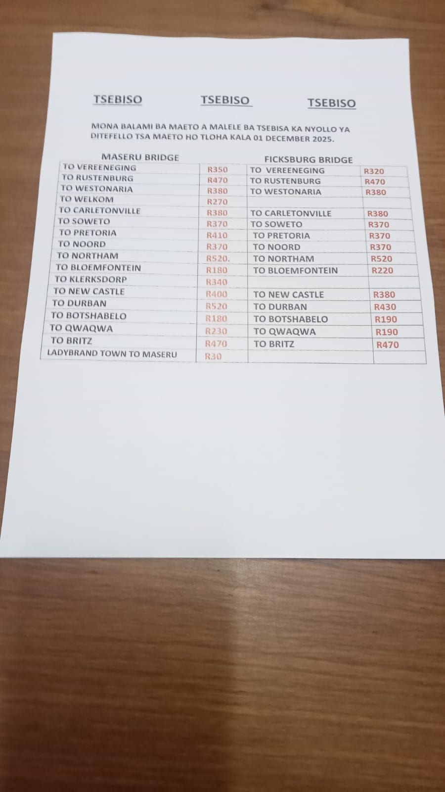 CROSS BORDER ADJUSTS FARE PRICES